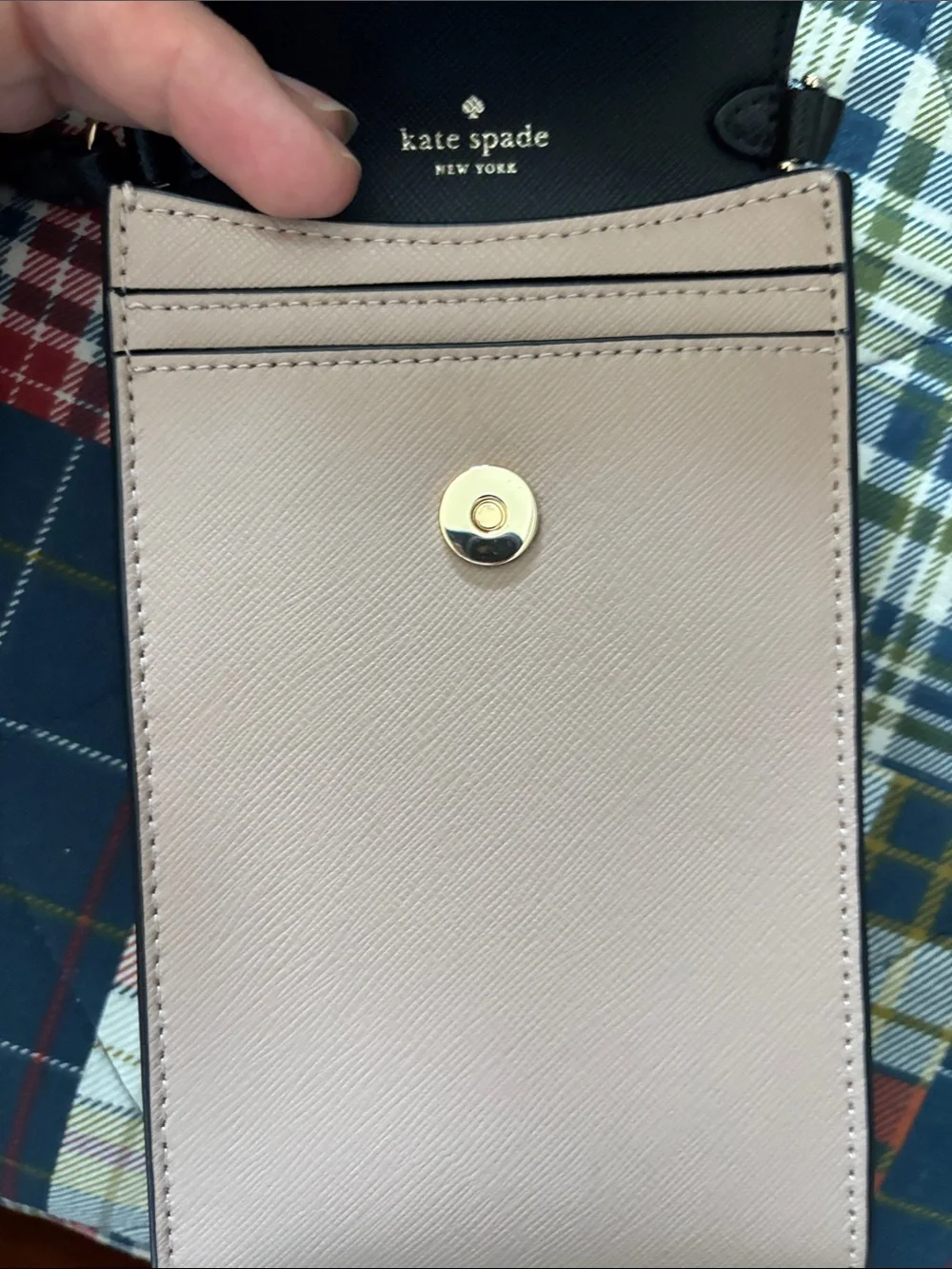 kate spade Two-Tone Crossbody Phone Pouch in Black & Blush - Picture 6 of 10